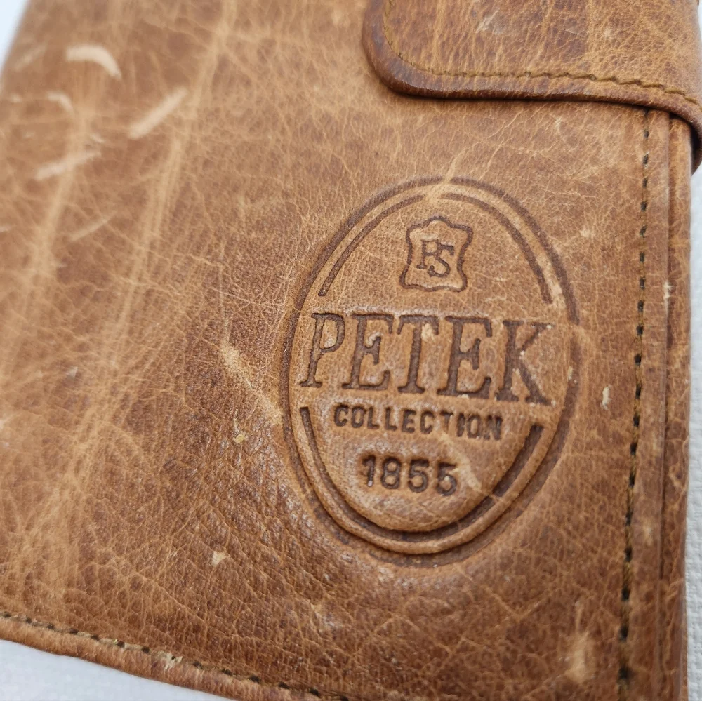 Vintage Petek Collection Brown Leather Bifold Wallet